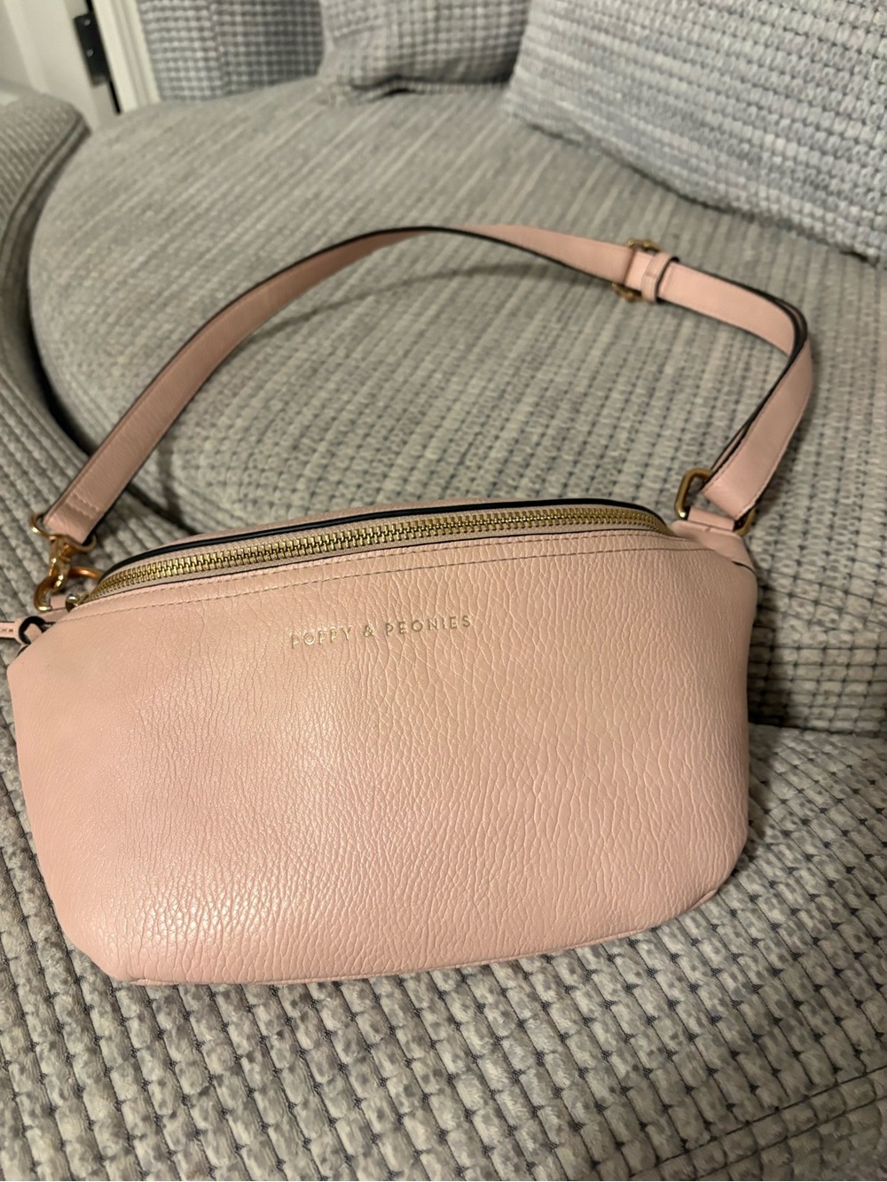 Poppy and Peonies Blush Pink Vegan Leather Sidekick